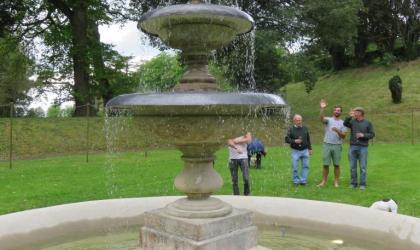 the restored fountain
