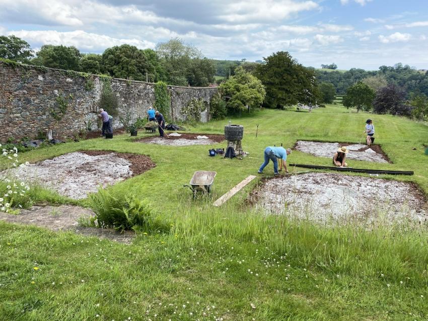 Sharpham restoration in progress