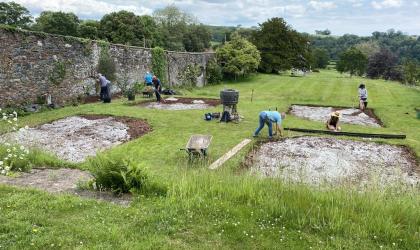 Sharpham restoration in progress